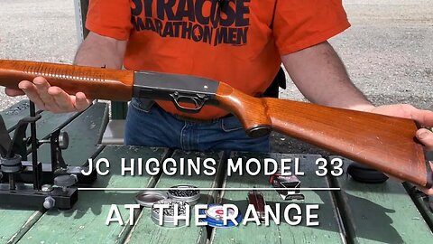 JC Higgins pump action 22 at the range made by High standard