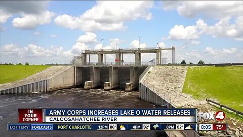 Corps of Engineers increases water releases into the Caloosahatchee by 33%