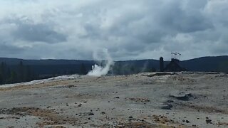Old Faithful getting ready to erupt