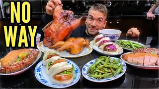 HUGE CHINESE FOOD CHALLENGE | Roast Duck, Dumplings, Bao, BBQ Pork | Chinese BBQ | Man Vs Food