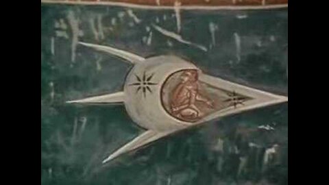 UFO's with Jesus - Ancient Painting