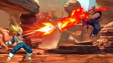 SSJ Vegeta Vs Akuma - Epic Battle - Street Fighter X Dragon Ball Super - Capcom X Toei Animation