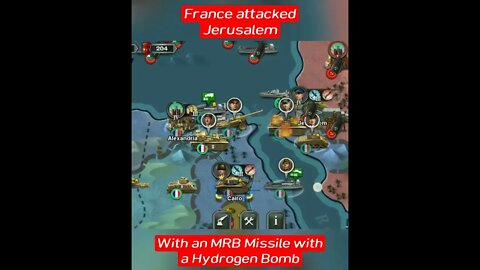 France (NATO) attacked Jerusalem with MRB Missile with Hydrogen Bomb World Conqueror 3 Game #wc3mod