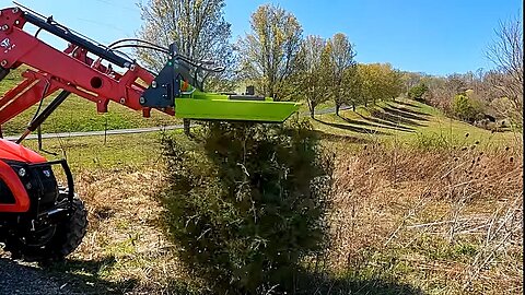 Tractor Front Loader Brush Mower Clearing Land. Lane Shark