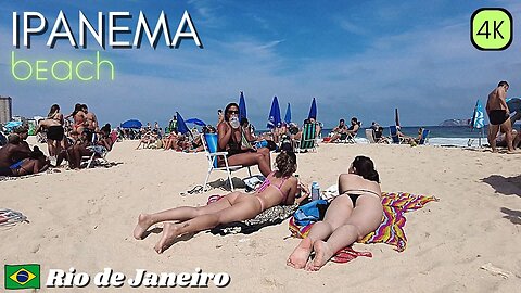 🇧🇷 SUMMER Weather on IPANEMA BEACH 🌡️🌞 | Beach walk Rio de Janeiro 【 4K 】 ⁶⁰