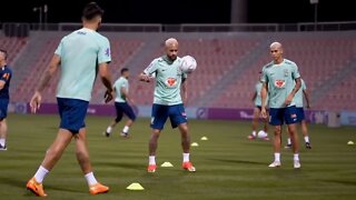 Neymar Jr and Brazil train as World Cup Quarter-Final against Croatia fast approaches