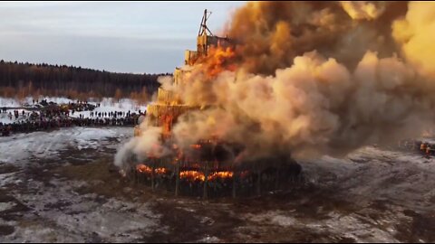 Russian Art Park burns "Tower of Babel" as symbol of discord