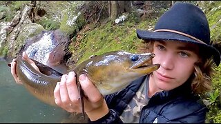 Fishing for RIVER MONSTERS Spearfishing Flathead Catch & Cook! (Overnight Camping) Part 2