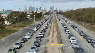 Thousands Line Up At Dallas Food Bank For Thanksgiving Meals