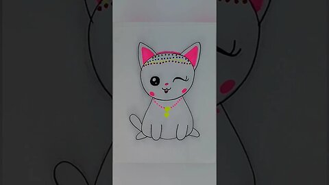 かわいいかわいい猫 素敵なネックレスで そしてスマイリーフェイス 描く| 世界で最も美しい かわいい ファッショナブルな猫 日本の漫画漫画シリーズ