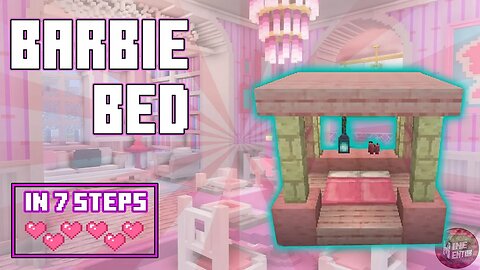 Minecraft - How to build bed for girls (7 Steps) EASY !