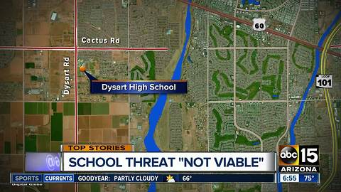 Dysart High School threat does not appear credible, police say