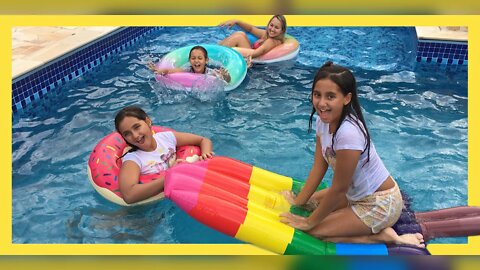 QUEM CAIR NA PISCINA PERDE - DESAFIO DA PISCINA / 3 irmãs demais - kids fun