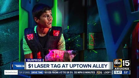 Play laser tag for $1 at Uptown Alley