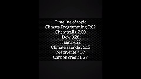 Climate Change Chemtrails DEW HAARP METAVERSE Carbon Credit Agenda2030 Human Farming