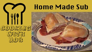 Homemade pizza shop style submarine sandwich