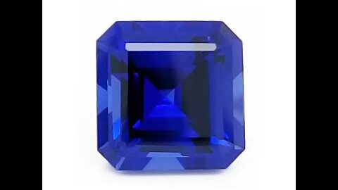 Chatham Square Octagon Blue Sapphire: Lab grown square octagon blue sapphire