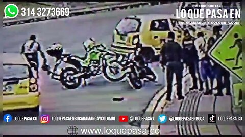En #Video quedo registrado el momento en que policías capturan a un hombre que cometió hurto