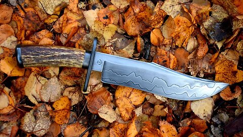 Making a Harpoon point Bowie with an Elk antler handle