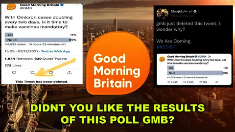 Good Morning Britain Rapidly DELETES Poll After 89% REJECT Compulsory Vaccinations They Want
