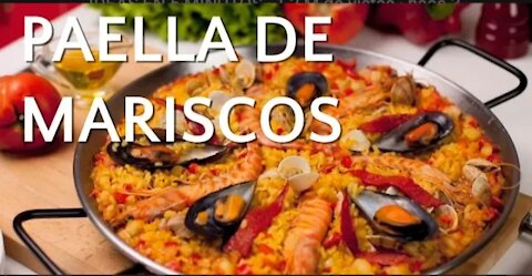 PAELLA DE MARISCOS (RECETA CON ARROZ DELICIOSA)