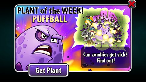 Plants vs Zombies 2 - Epic Quest - Core Plant Showcase - Puffball- October 2022