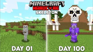 I Survived 100 Days as a SKELETON in Hardcore Minecraft HINDI
