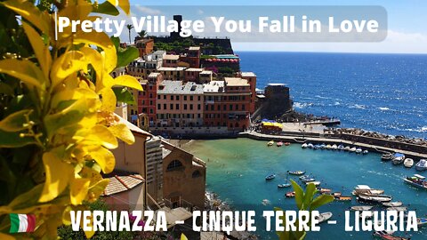 Summer Walking Tour in Vernazza Village, Cinque Terre, Liguria Italy