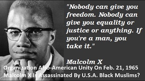 On Feb. 21, 1965 Malcolm X Is Assassinated By Black Muslims Ballot Or Bullet ?