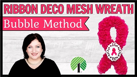 BREAST CANCER RIBBON DECO MESH WREATH | EASY BUBBLE METHOD WITH DOLLAR TREE DECO MESH