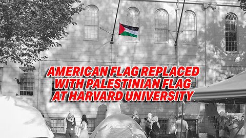 PRO-PALESTINE PROTESTERS REPLACED THE U.S. FLAG WITH A PALESTINIAN FLAG AT HARVARD