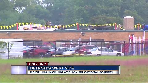Old roof leads to major leaks inside Detroit's Dixon Educational Learning Academy