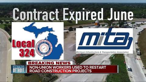 Non-union workers to restart road construction in Michigan