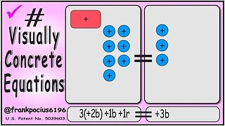 VISUAL EQUATION _ 3(+2b) +1b +1r = +3b _ SOLVING BASIC EQUATIONS _ SOLVING BASIC WORD PROBLEMS