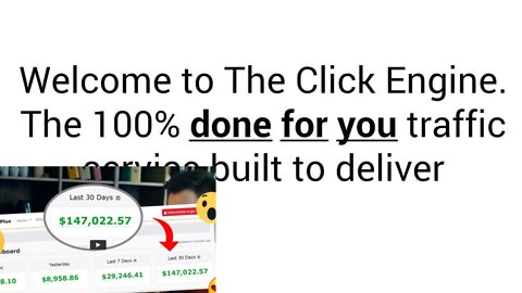 The Click Engine - Well over 100 affiliates have made money promoting it-Get 100% REAL buyer traffic