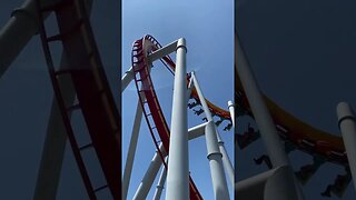 Silver Bullet cobra roll #knottsberryfarm #silverbullet #rollercoaster