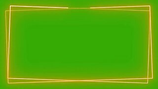 Yellow Neon Double Border Green Screen Overlay Motion Graphics 4K 30fps Copyright Free