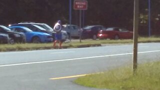 Captain America jogs in Southern Maryland