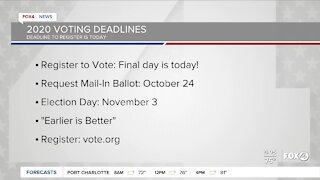 Last day to register to vote