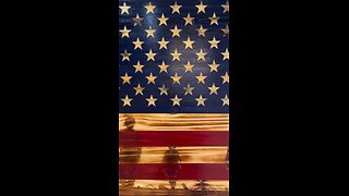 Soldiers March Wooden American Flag