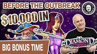 😱 $10,000 HUGE SLOT ACTION 😷 Big Diamond Queen Fun Before The Outbreak | Raja Slots