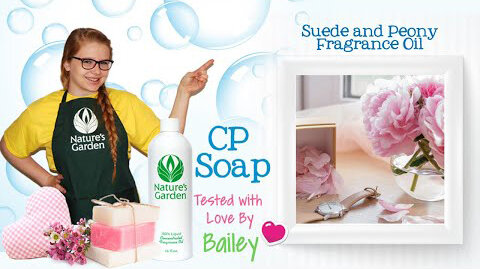 Soap Testing Suede and Peony Fragrance Oil- Natures Garden