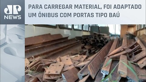 Ação da Polícia Militar descobre furto de trilho de trem da Rede Ferroviária no Rio de Janeiro