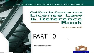 2022 NEW California Contractors License Study Guide (Law & Business) Part 10