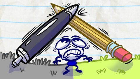 Pencil vs. Pen Battle | Story Of a Pencil Man | Animation | Cartoons