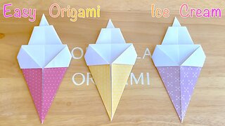 Easy Ice Cream origami | Fun Birthday Decorations | Gift Cards | Cute Party Favors