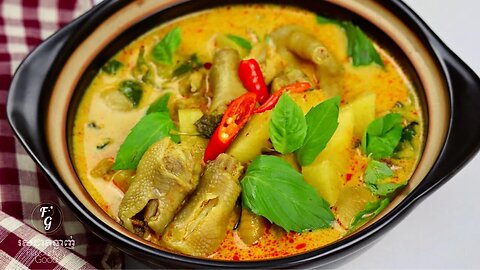 Pineapple Chicken Curry | សម្លរកែងម្នាស់សាច់មាន់ | ម្ហូបខ្មែរ | Flavourfully Good រសជាតិឆ្ងាញ់