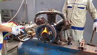 Full restoration high pressure air compressor engine - Restore large capacity air compressor