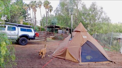 Orange County, CA Hot Tent Camping: Ranch Property Tour and Hot Tent Test Run