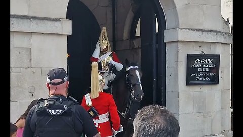 Help I need to adjust my helmet hot day at horse guards #horseguardsparade